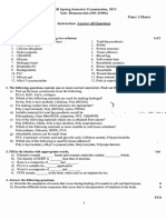 MID Spring Semester Examination, 2013 Sub: Biomaterials (MS 41006) Time: 2 Hours