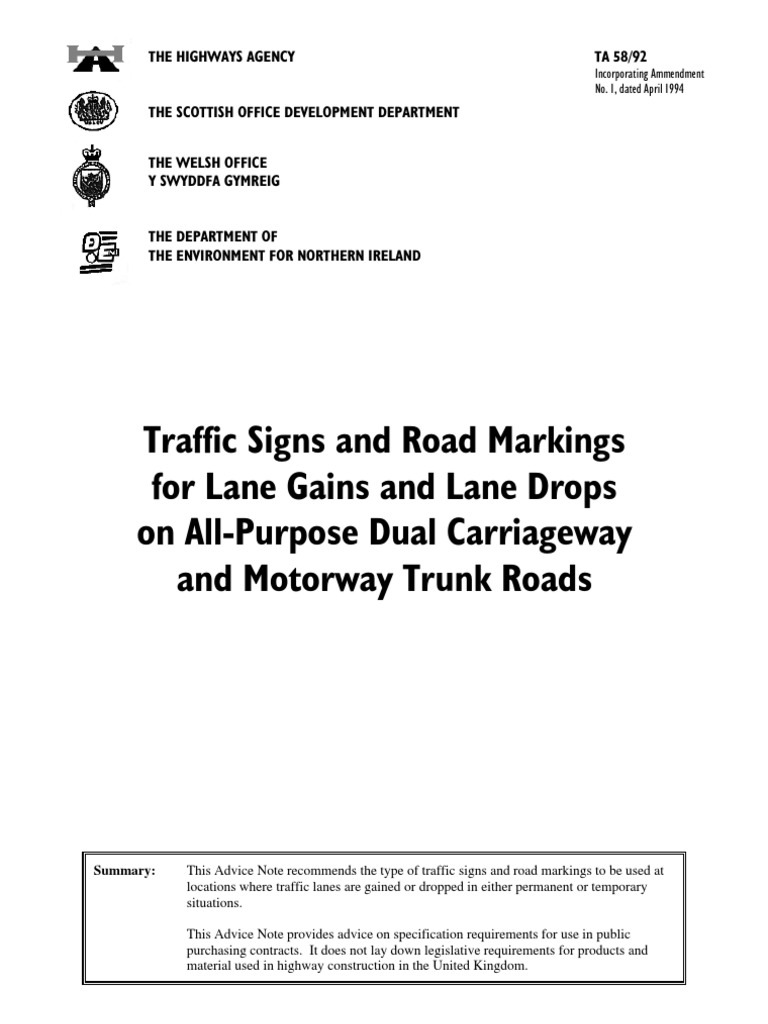 Traffic Signs for Lane Gains and Drops | PDF | Traffic | Lane