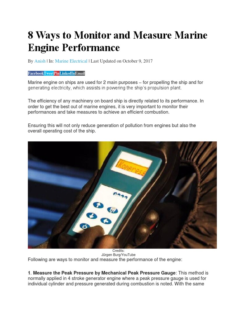 8 Ways To Monitor and Measure Marine Engine Performance | PDF | Marine