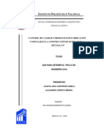 Control de Calidad y Problemas de Fabricacion y Montaje en La Construccion de Estructuras Matalicas