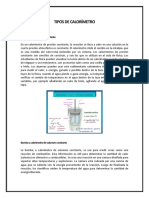 Tipos de Calorímetro