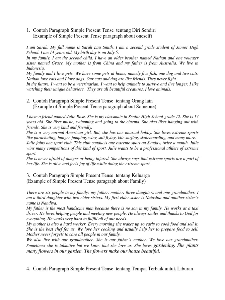 Contoh Paragraph Simple Present Tense Camping