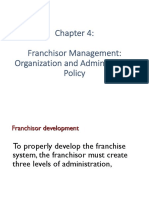 Franchisor Management: Organization and Administrative Policy