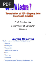 Translation of ER-diagram Into Relational Schema