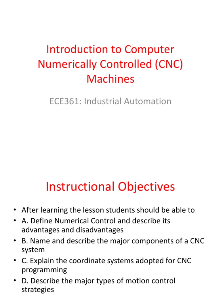 Introduction To Computer Numerically Controlled (CNC) Machines PDF