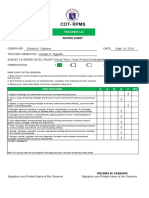 Teacher Observation Ratings