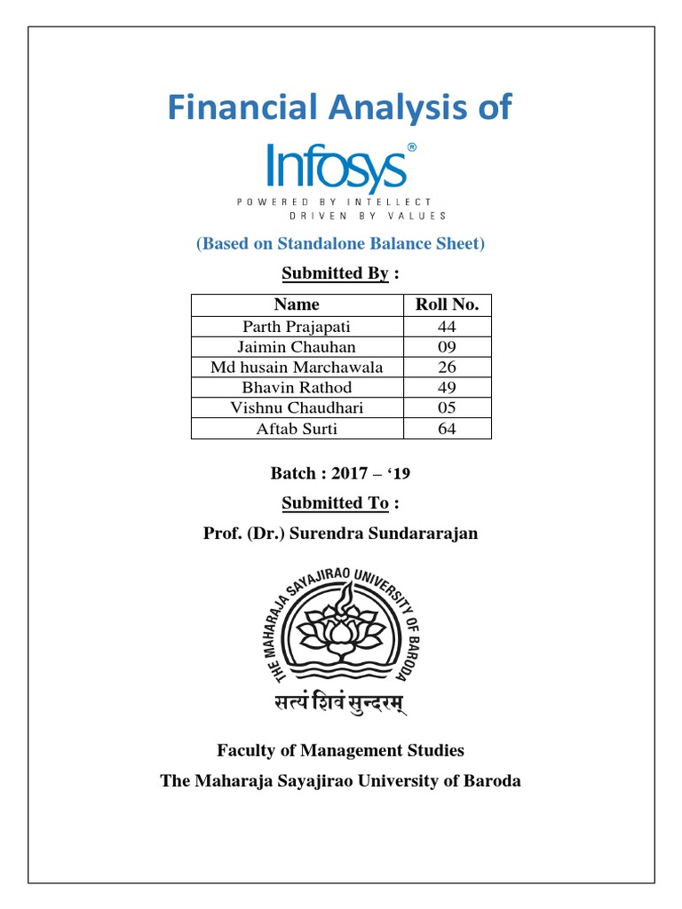 Infosys Financial Analysis Report PDF Dividend Stocks