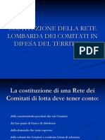 Costituzione della Rete lombarda dei Comitati in Difesa del Territorio