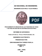 INFORME DE SUFICIENCIA-Procedimiento de Medicion de Las Tenciones de Toque y de Paso en Una Red de Distribucion Electrica-Pag75 PDF