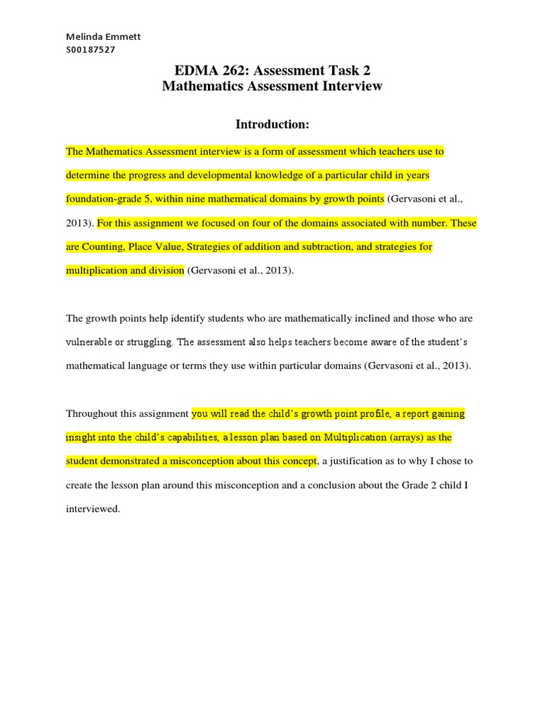 Mathematics Assessment Interview Insights | PDF | Matrix (Mathematics ...