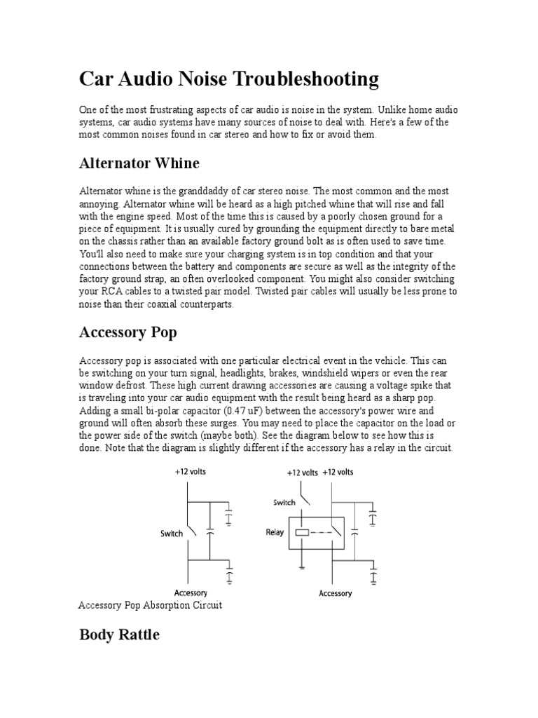 Car Audio Noise Troubleshooting | PDF | Amplifier | Coaxial Cable