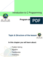 Introduction To C Programming: Program Design