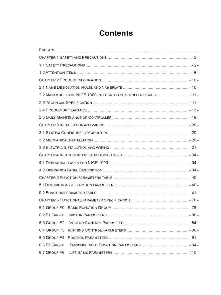 NICE 1000 Elevator Integrated Controller User Manual PDF | PDF ...