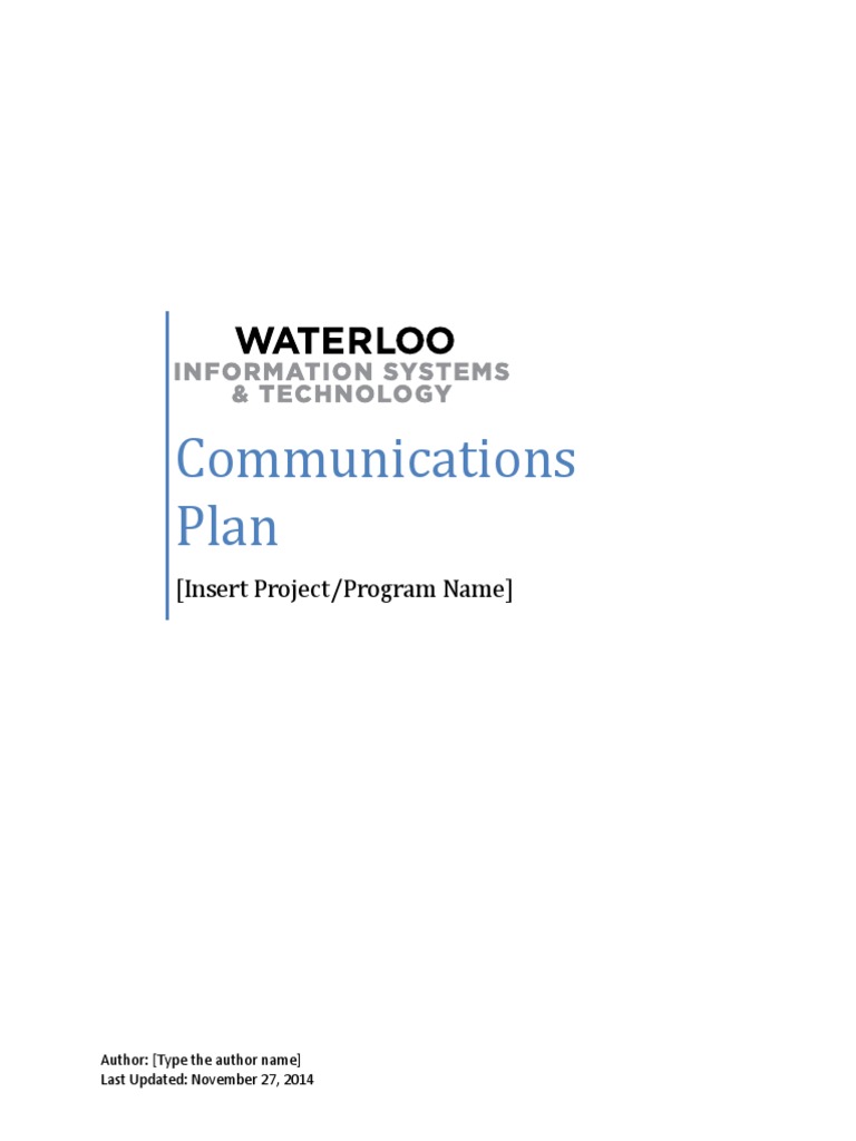Communication Plan Template | PDF | Project Management | Communication