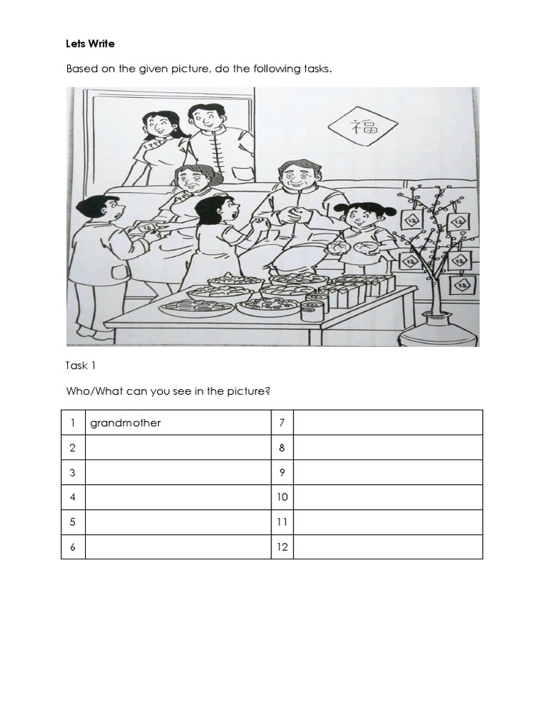 Based On The Given Picture, Do The Following Tasks.: Lets Write | PDF