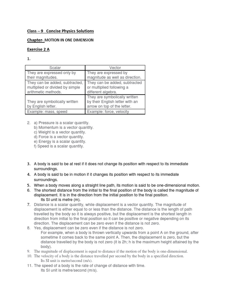 Motion in One Dimension Solutions | PDF | Velocity | Acceleration