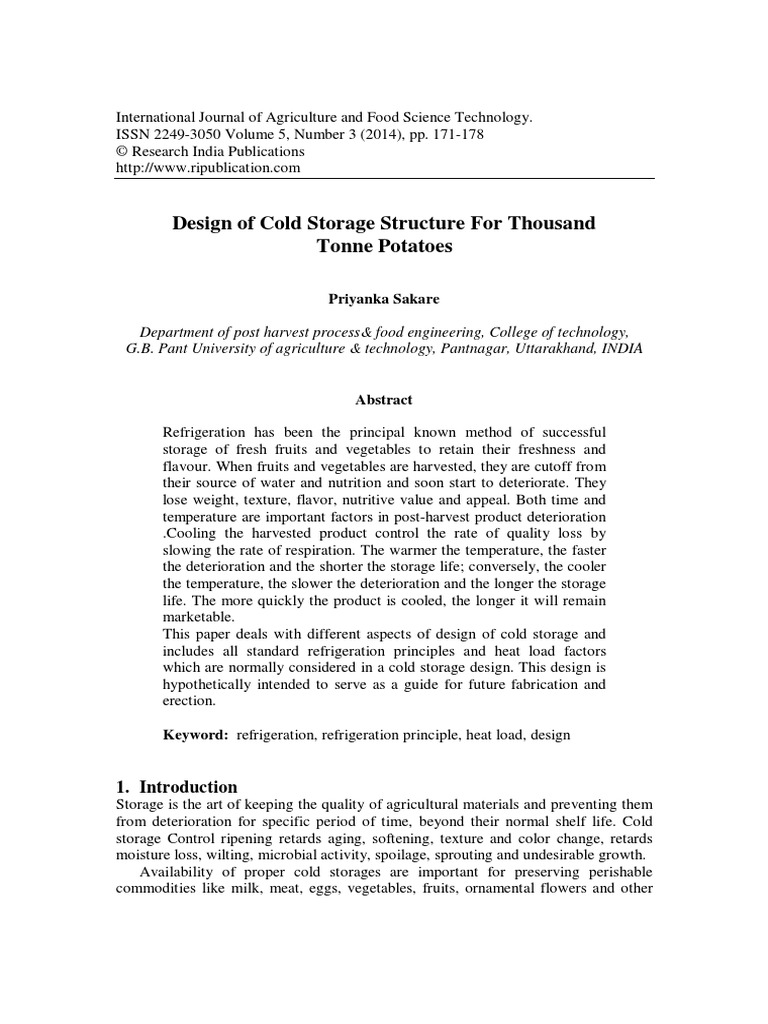 Design of Cold Storage Structure For Thousand PDF | PDF | Refrigeration ...