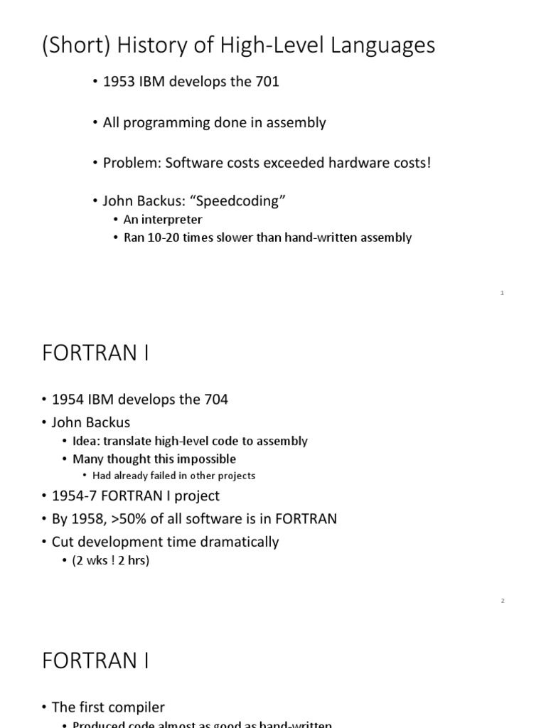 History of Compilers and FORTRAN I | PDF | Programming Language | Compiler