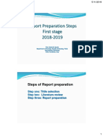 Report Preparation Steps First Stage 2018-2019