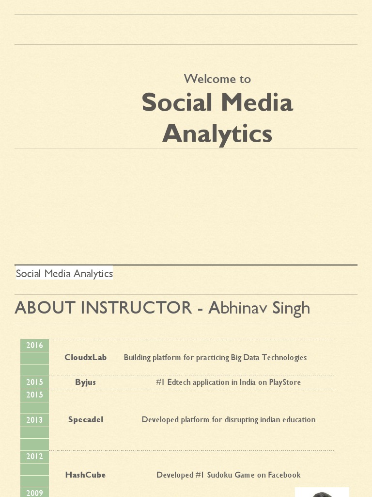 1 Introduction To Social Media Analytics PDF Social Media