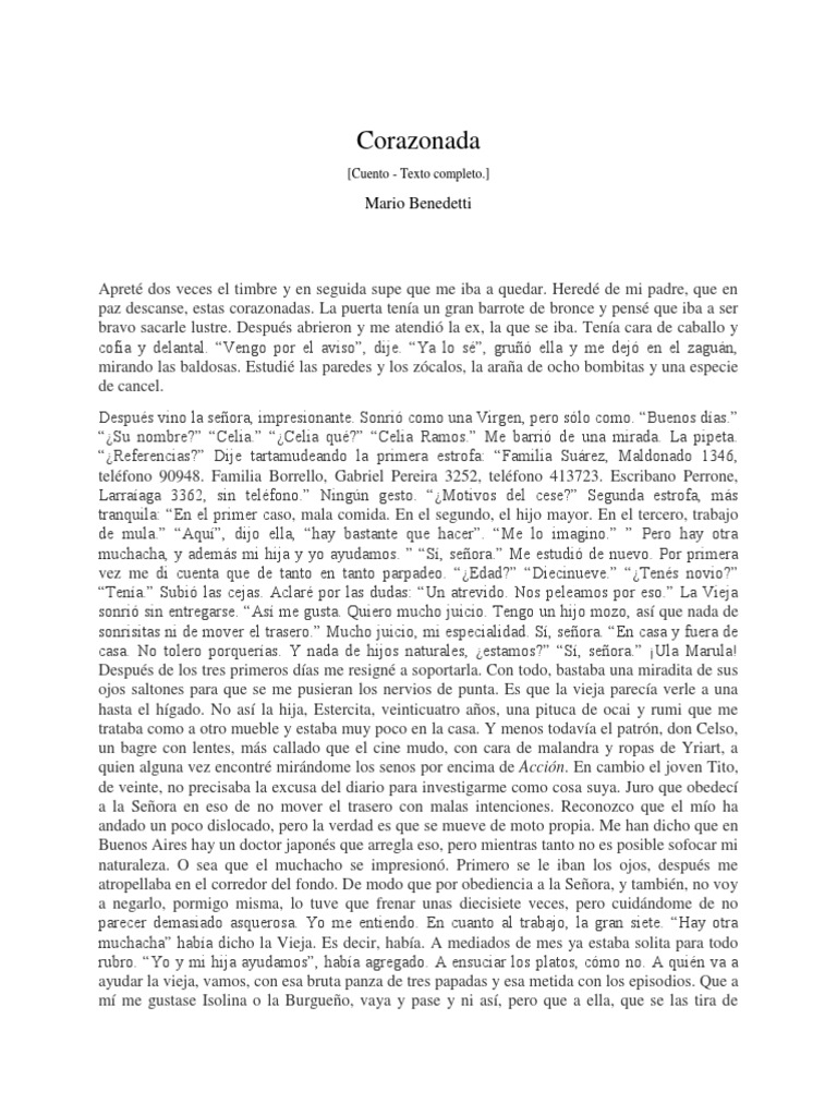 Mario Benedetti ,,corazonada'' | PDF
