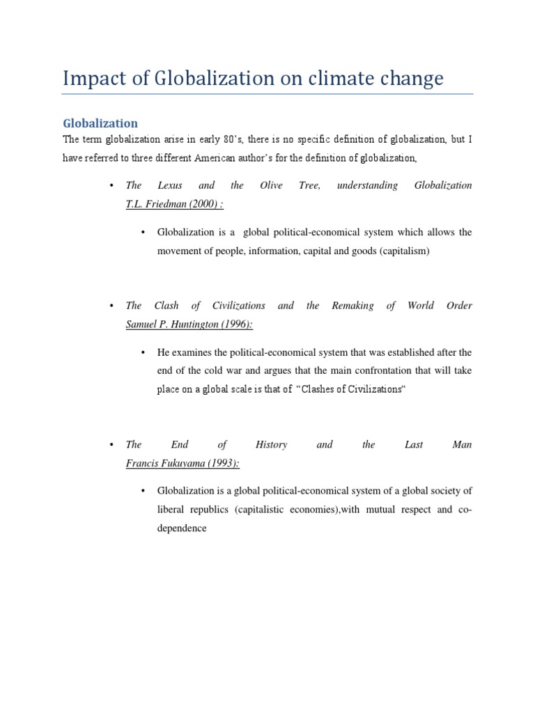 Globalization's Impact on Climate Change | PDF | Greenhouse Gas ...