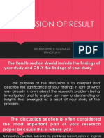 Discussion of Result: Dr. Socorro R. Fundivilla Principla Iv