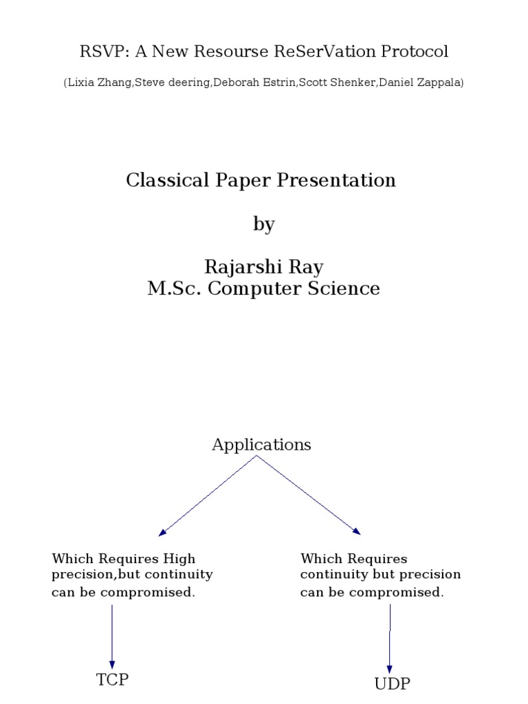 RSVP: Resource Reservation Protocol Overview | PDF | Multicast ...