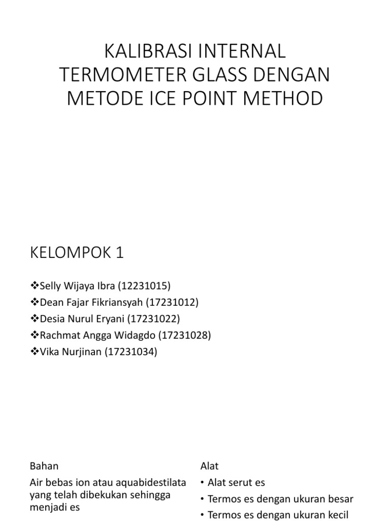Kalibrasi Internal Termometer Glass Dengan Metode Ice Point Method PDF