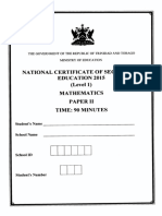 NCSE 2015 Mathematics 2
