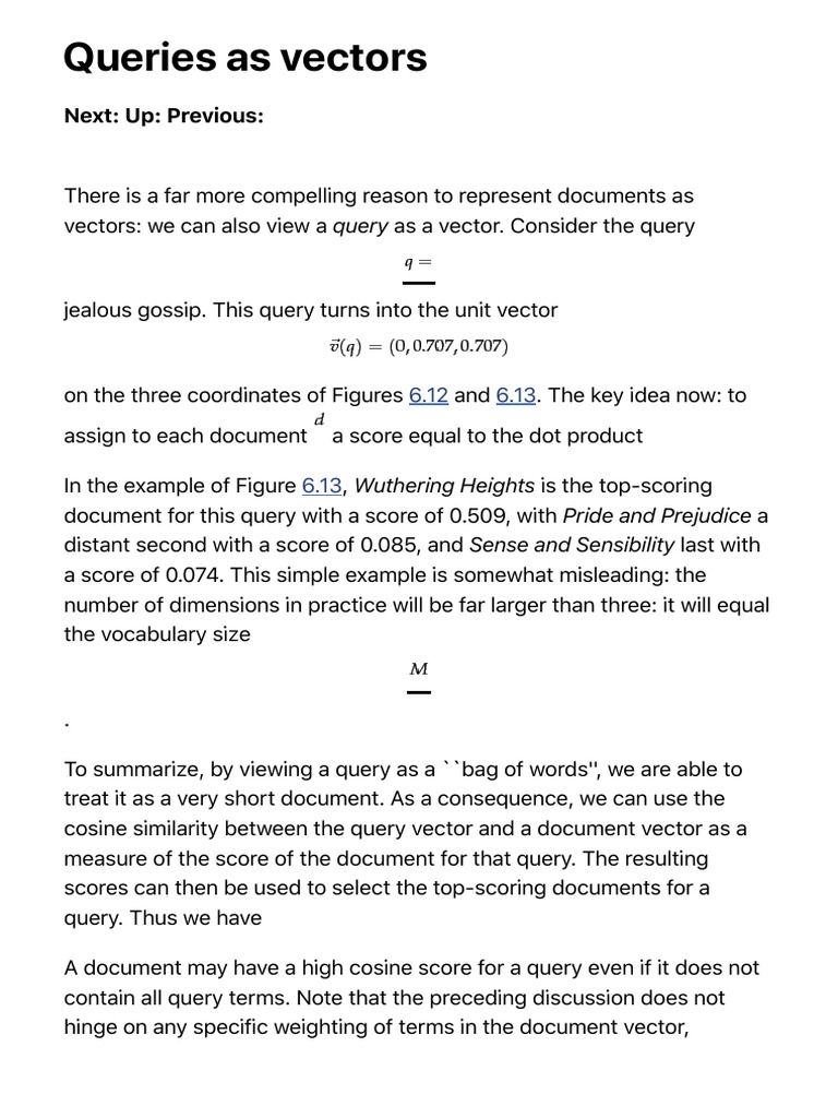 Queries As Vectors | PDF | Linear Algebra | Algebra