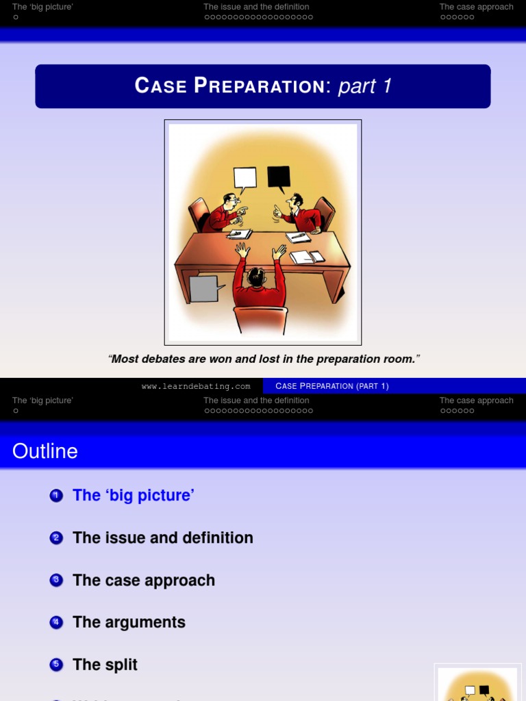 Effective Debate Case Preparation Guide | PDF | Definition | Proposition