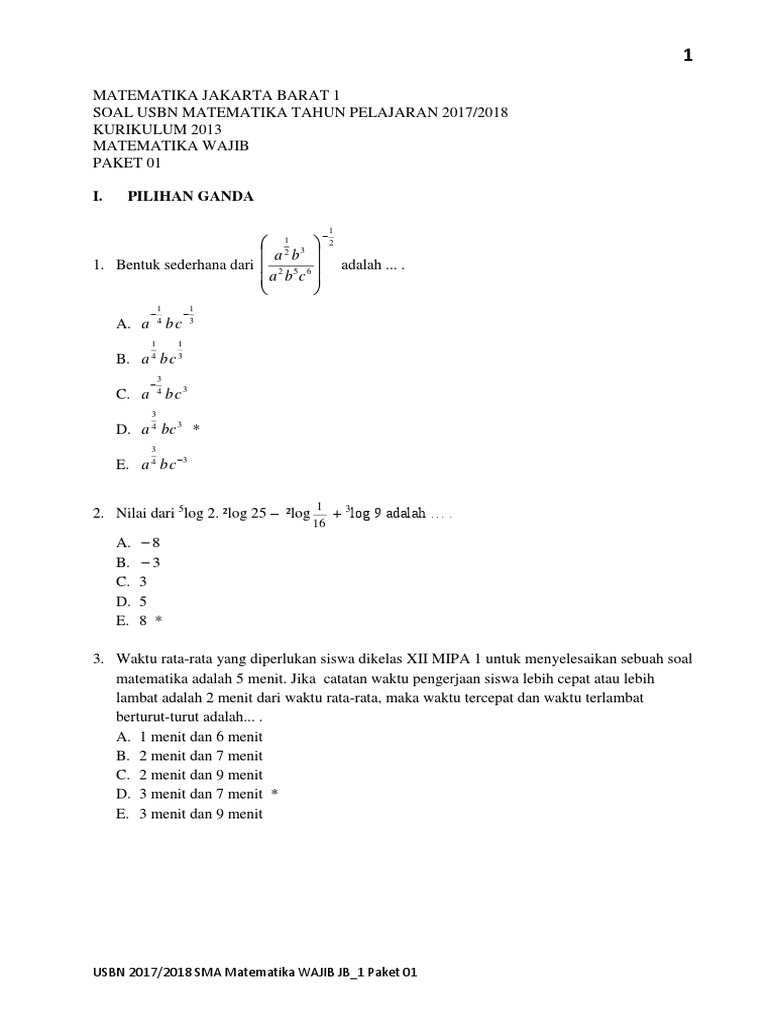 A Jb 1 Mat 2013 Wajib Docx