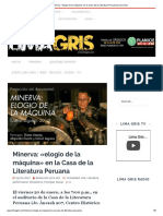 Minerva - Elogio de La Máquina - en La Casa de La Literatura Peruana - Lima Gris PDF