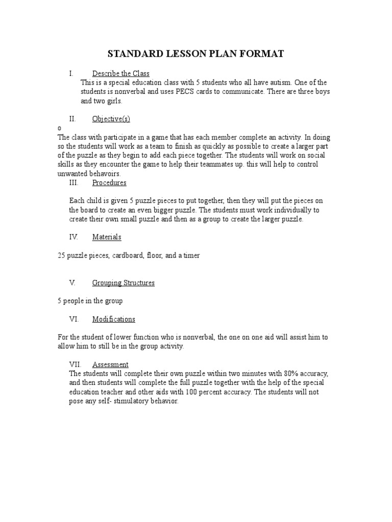 Behavoiral Lesson Plan | PDF