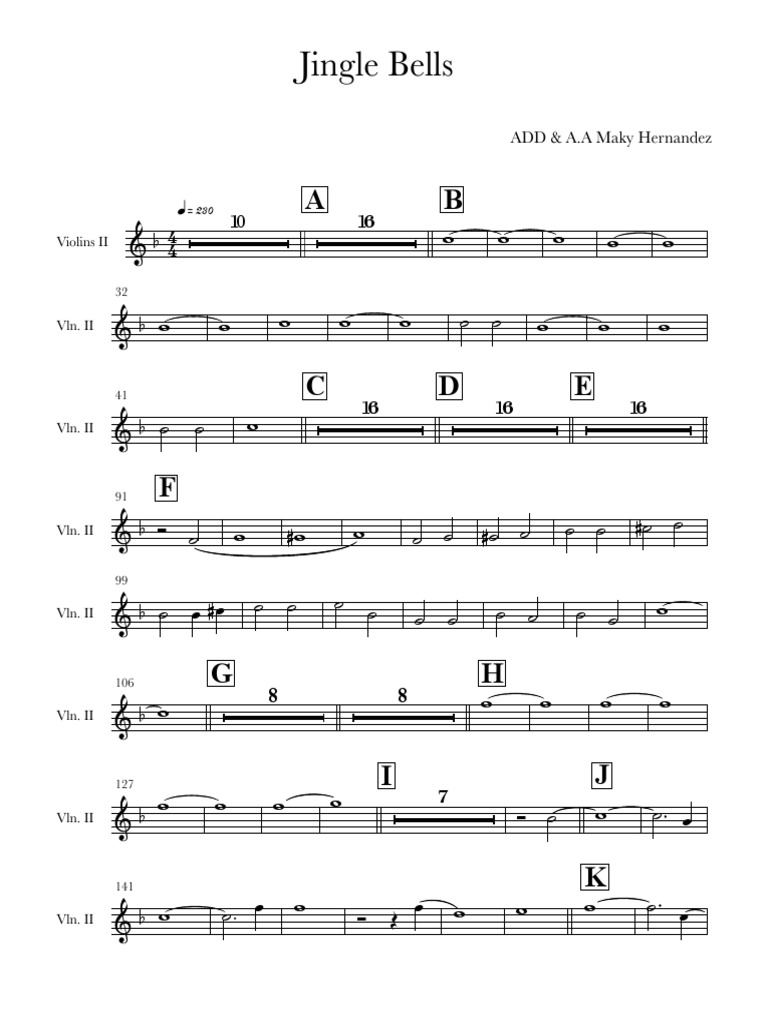 Jingle Bells Violin Sheet Music | PDF | Classical Music | Chamber Music