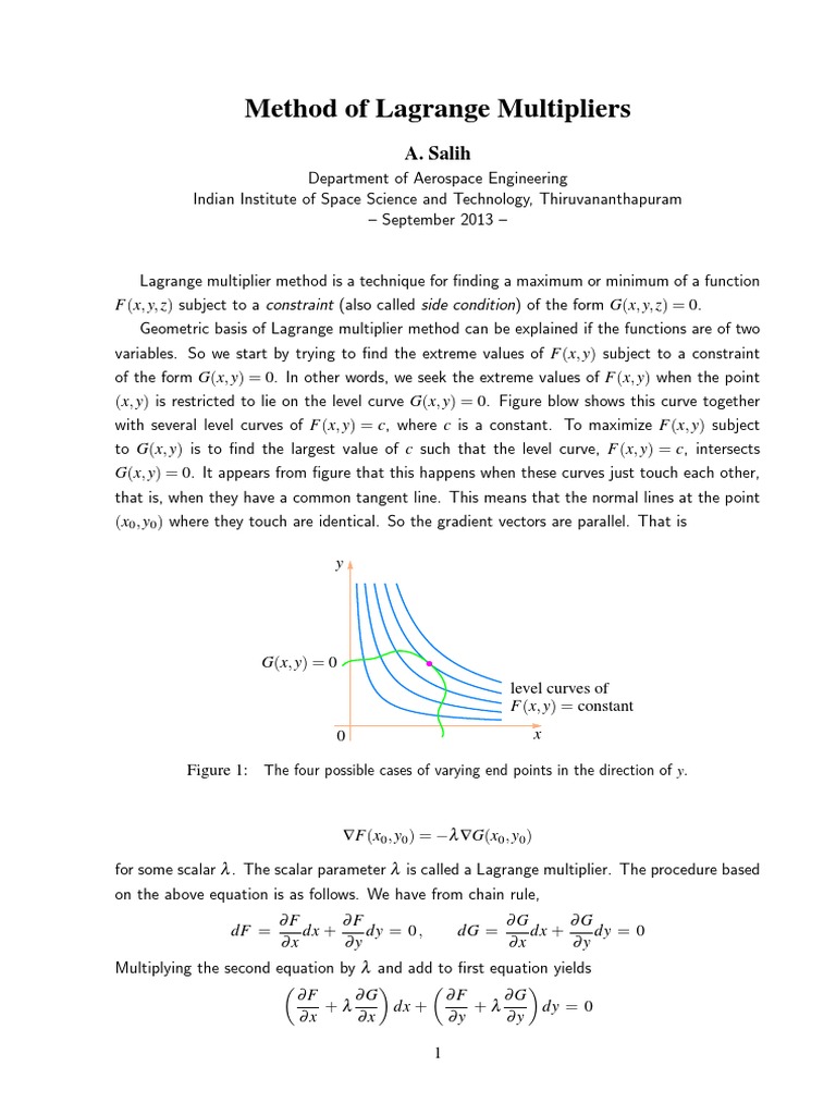 Lagrange Multiplier 1 PDF | PDF | Mathematical Analysis | Analysis