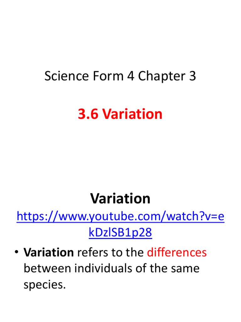 Types of Variation in Biology | PDF | Science & Mathematics | Wellness