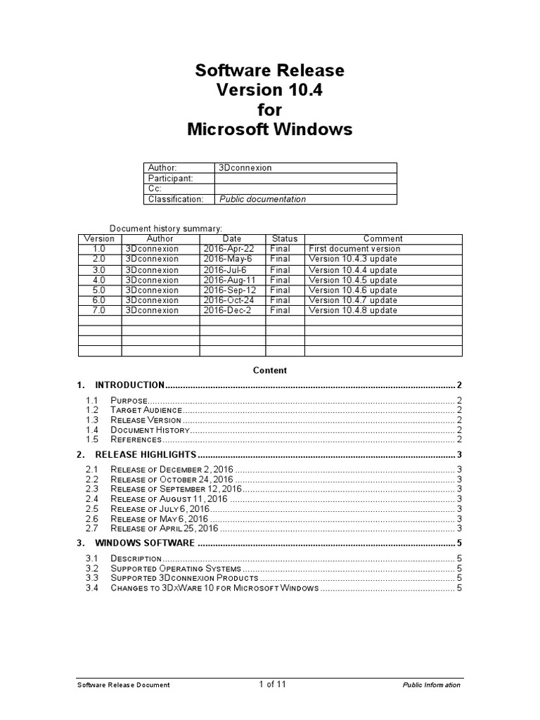 3Dconnexion Software Release 10.4 | PDF | Microsoft Windows ...