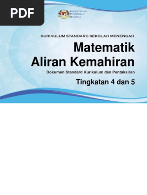 Dskp Kssm Matematik Aliran Kemahiran T4 Dan T5 Pdf