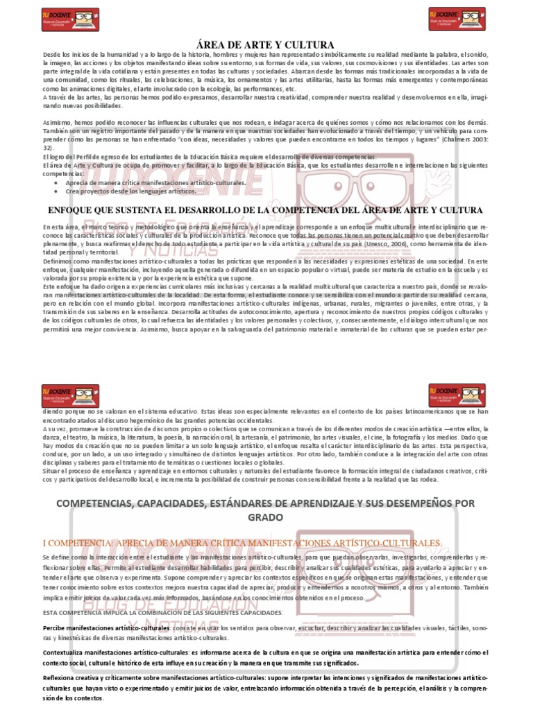 Area de Arte y Cultura | PDF | Aprendizaje | Comunicación