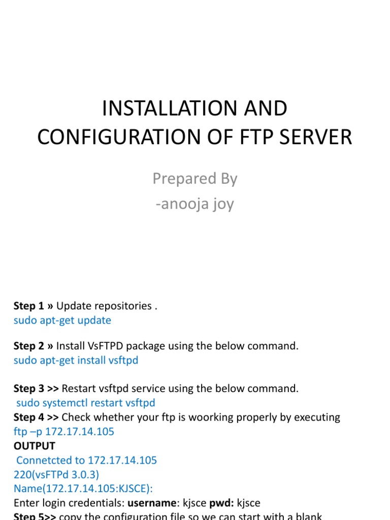 Configuring VsFTPD FTP Server on Linux | PDF | File Transfer Protocol ...