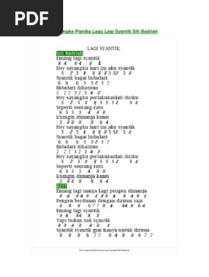 Not Angka Pianika Lagu Lagi Syantik Siti Badriah Pdf