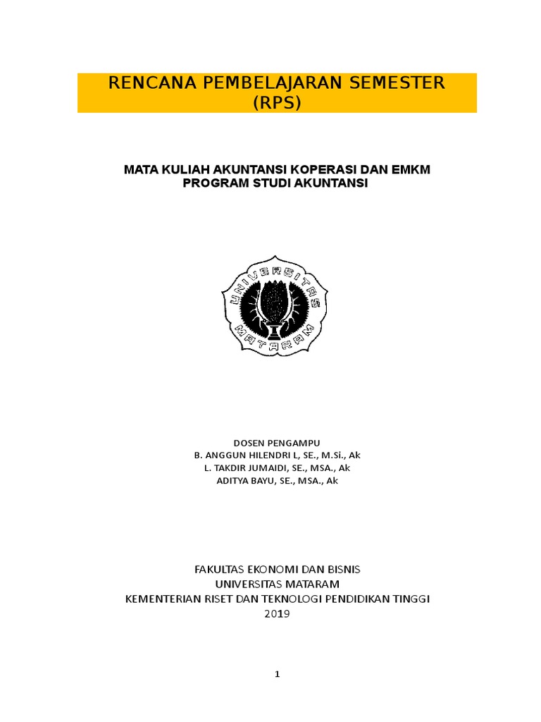 Rencana Pembelajaran Semester | PDF