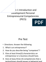 Lesson 1 Introduction and Development Personal Entrepreneurial Competencies