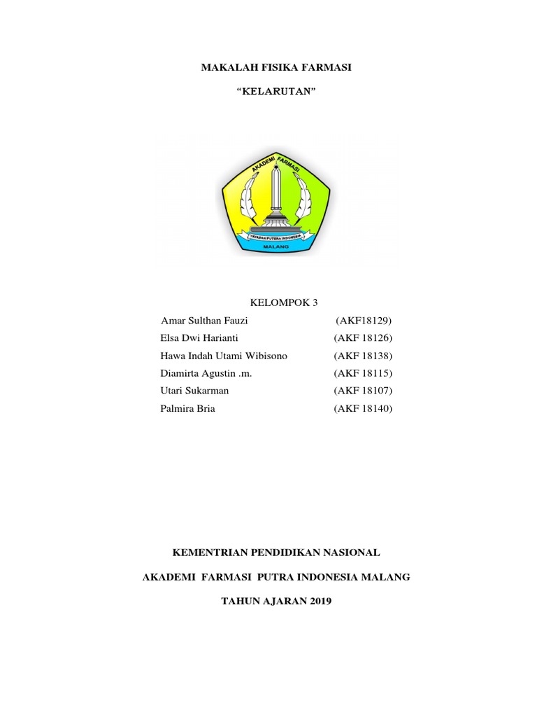 Makalah Fisika Farmasi Kelarutan
