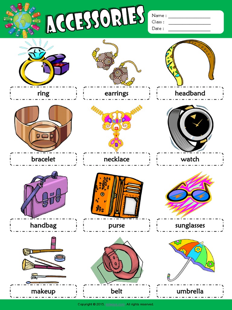 Accessories Esl Picture Dictionary For Kids PDF