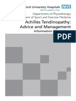 Achilles Tendinopathy: Advice and Management: Department of Physiotherapy Department of Sport and Exercise Medicine