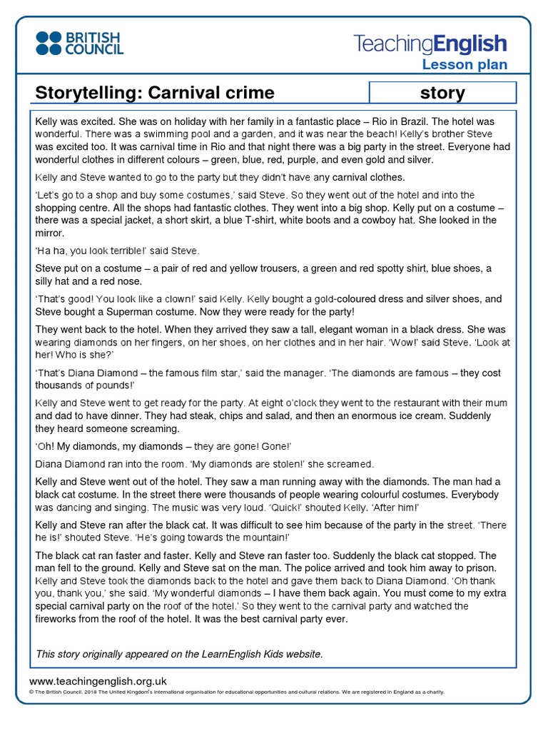 Teaching Kids Storytelling Carnival Crime Story | PDF | Carnival | Clothing