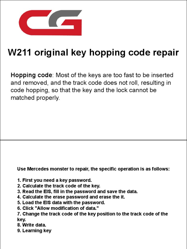 Mercedes Key Code Repair Guide | PDF | Password | Computer Security
